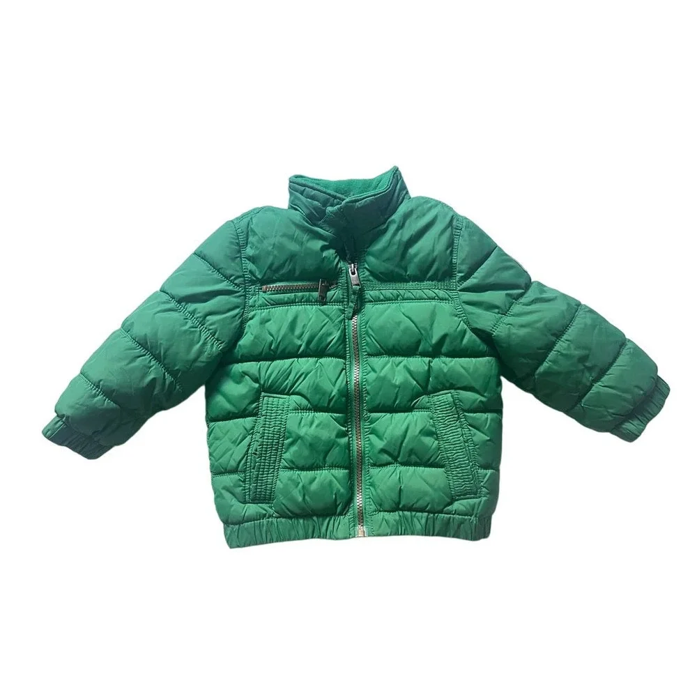 H&M Green Puffer Jacket • Size 1.5-2Y 🗣